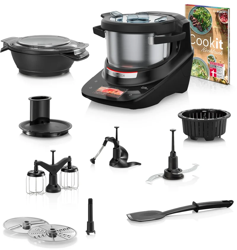 Bosch Küchenmaschine mit Kochfunktion, Cookit Premium Set Schwarz