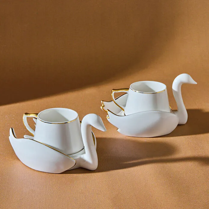 Karaca Schwan Kaffeetassen-Set für 6 Personen