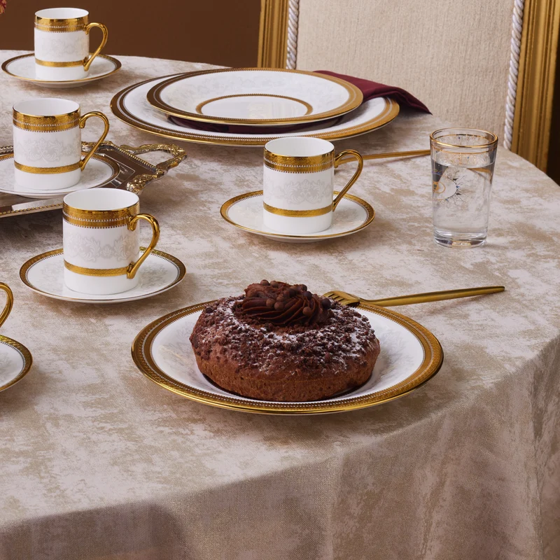 Karaca Royal Bone Charlotte Kaffeetassenset für 6 Personen, 90 ml