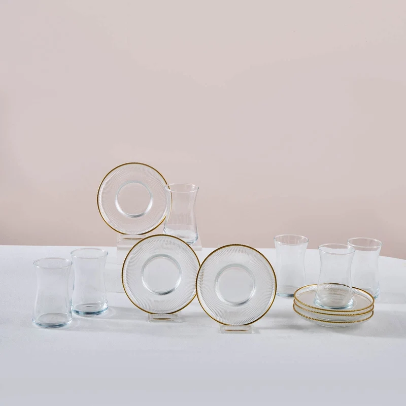 Karaca Juliet Gold Rand 6-Personen-Tee-Set