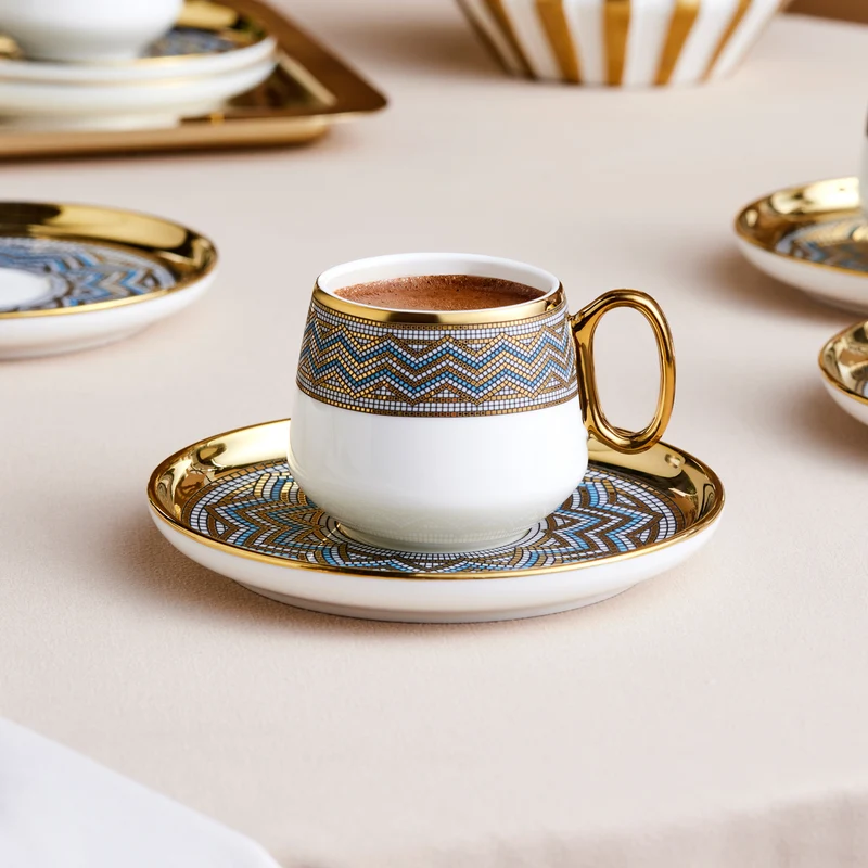 Karaca Suadiye Kaffeetassen-Set für 6 Personen, 90 ml