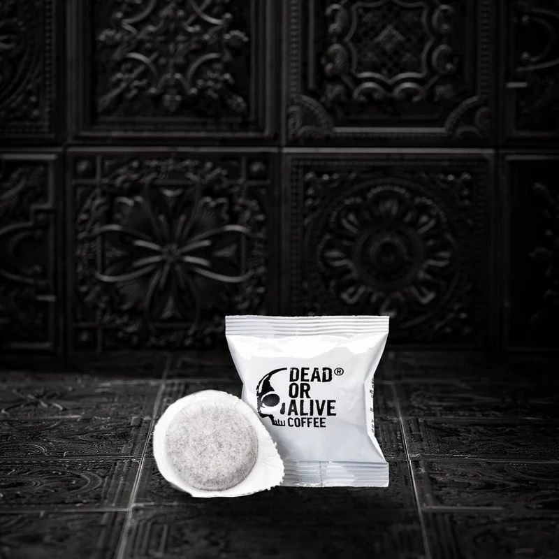 DEAD OR ALIVE COFFEE ESE Pads – Starker Espresso, Cialde ESE, 44mm, säurearm
