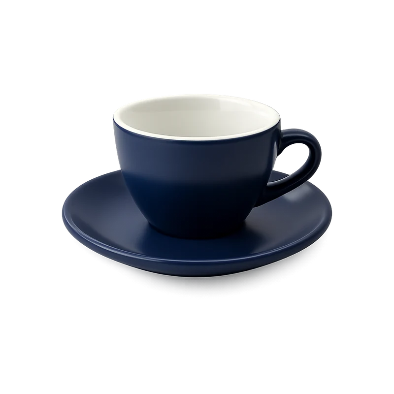 piu Kaffee- Cappuccinotasse mit Unterteller dunkelblau