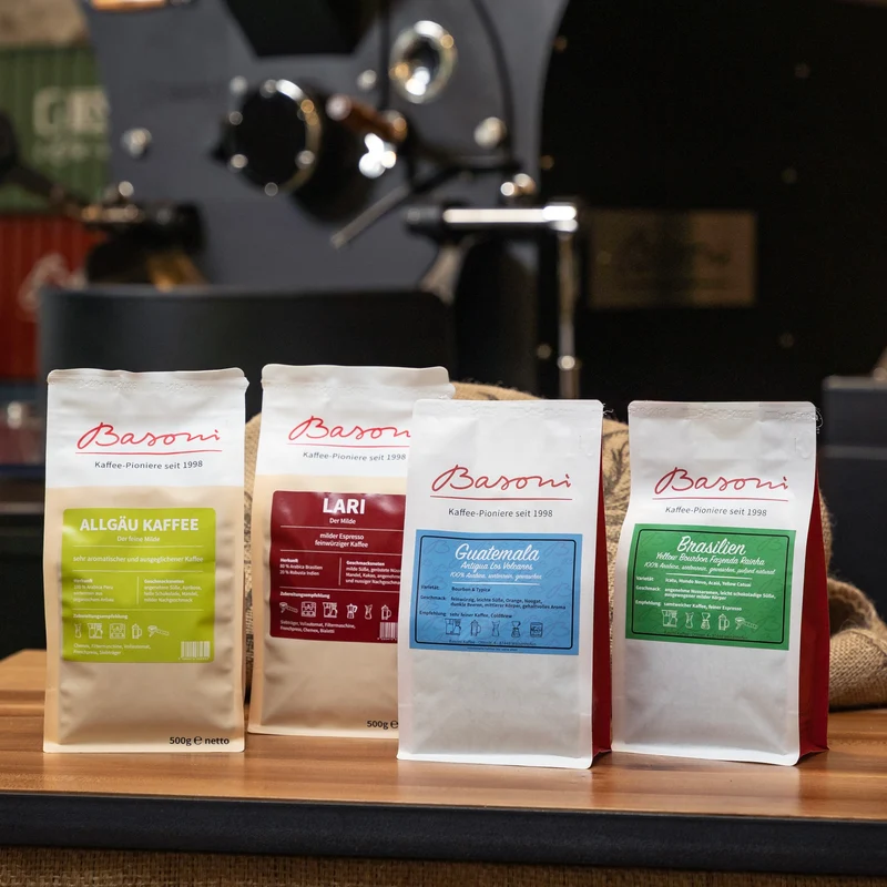 Basoni Filterkaffee Probierpaket - Test Set - Allgäu Kaffee, Lari, Guatemala, Brasilien
