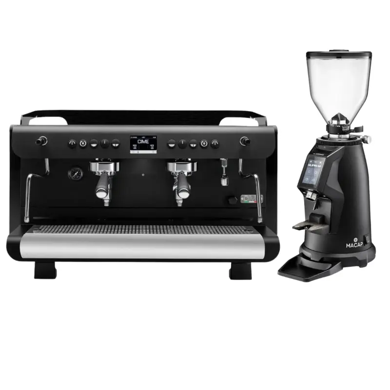 Cime Saturno MB-60 2 Group Espresso Machine + Macap Supra 83 G Series Grinder - Commercial Bundle Kit