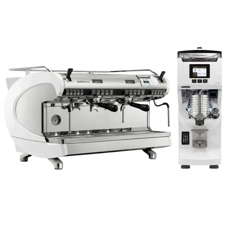 Nuova Simonelli Aurelia Wave VOL Espresso Machine + GX85 Grinder Commercial Bundle Kit