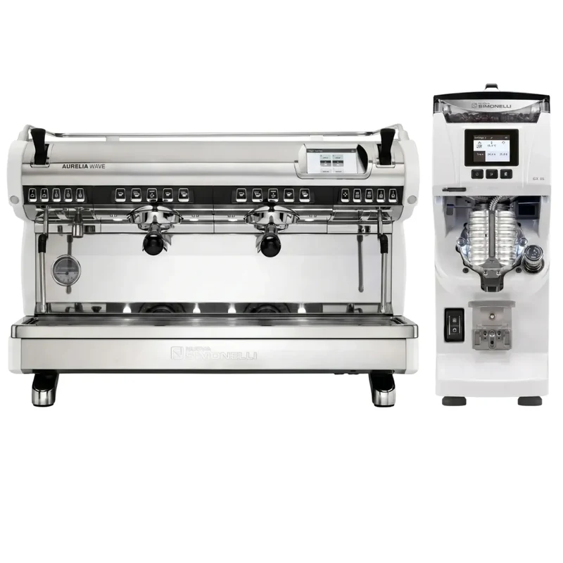 Nuova Simonelli Aurelia Wave Digit Espresso Machine + GX85 Series Grinder Commercial Bundle Kit