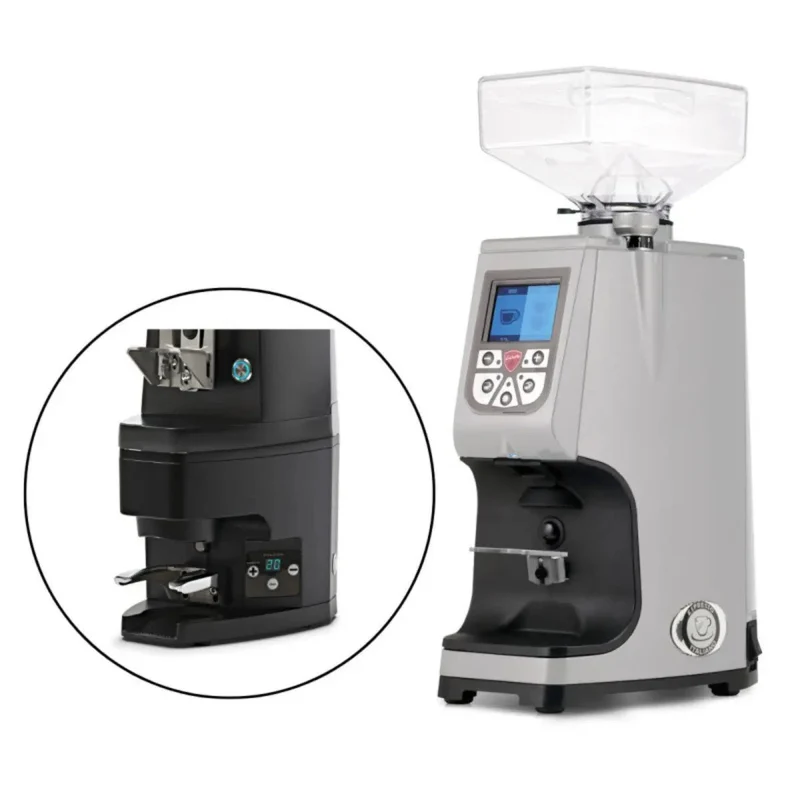 Eureka Atom 60 Espresso Grinder + Eureka Atom Automatic Tamper - Silver