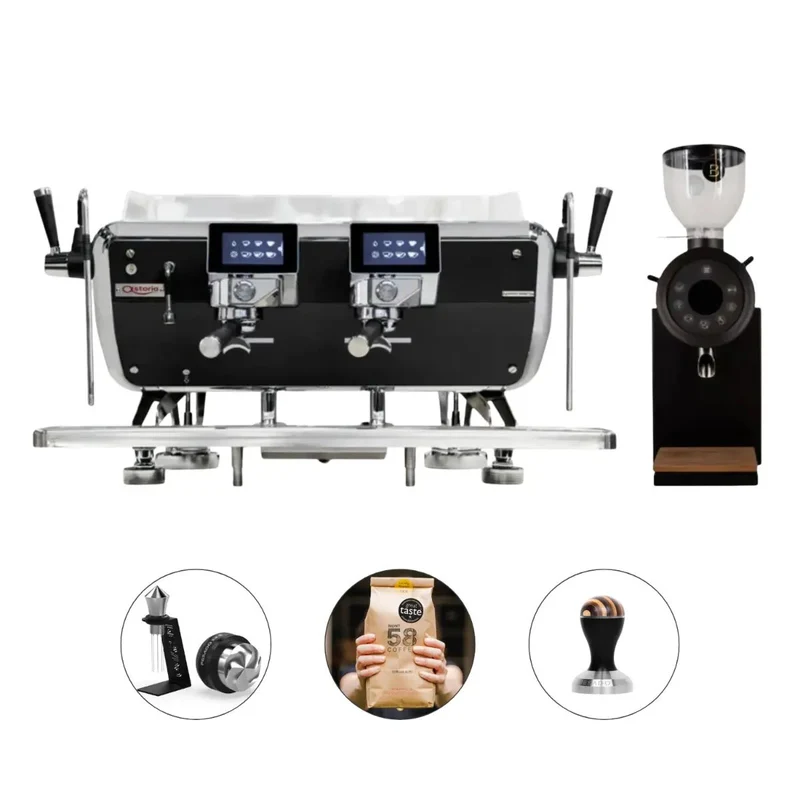 Barista Attitude Tempesta Multiboiler 2 Group Espresso Machine + Bentwood Vertical 63 Grinder