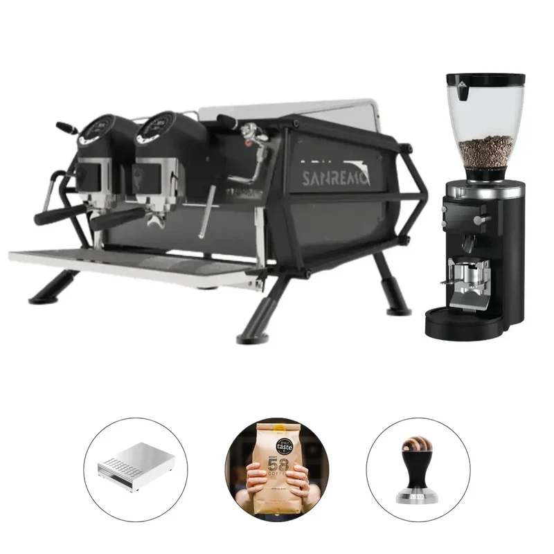 Sanremo Cafe Racer 2 Group + Mahlkonig E80s Grind by Weight Grinder - Commercial Bundle Kit