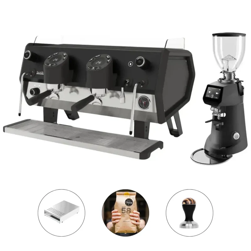 Sanremo D8 Plus 2 Group + SR64 EVO Pro Sense (Grind by Weight) Commercial Bundle Kit