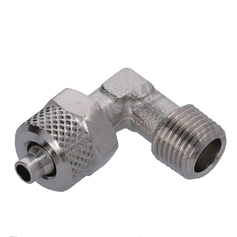 Fitting - 1/8" M - 6/4 - Curved - Haaks - Messing - Nickel Plated