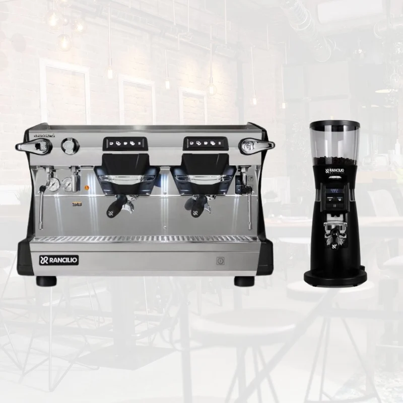 Rancilio Classe 5 USB 2 Group Espresso Machine with Isteam + Rancilio Kryo Evo 65 OD Coffee Grinder