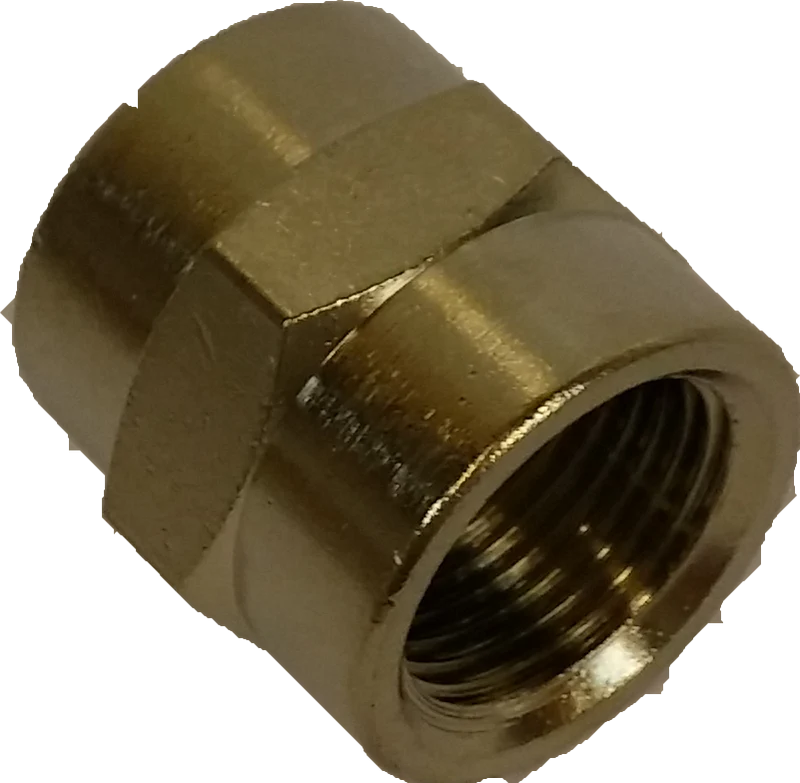Fitting 3/8" F - 3/8" F - Messing - Nickel Plated