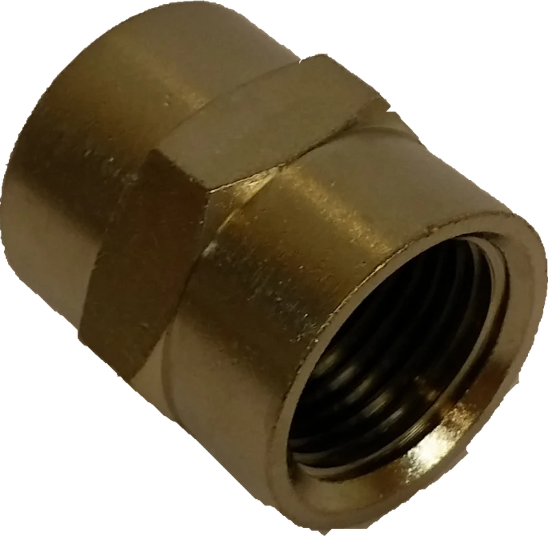 Fitting 1/2" F - 1/2" F - Messing - Nickel Plated