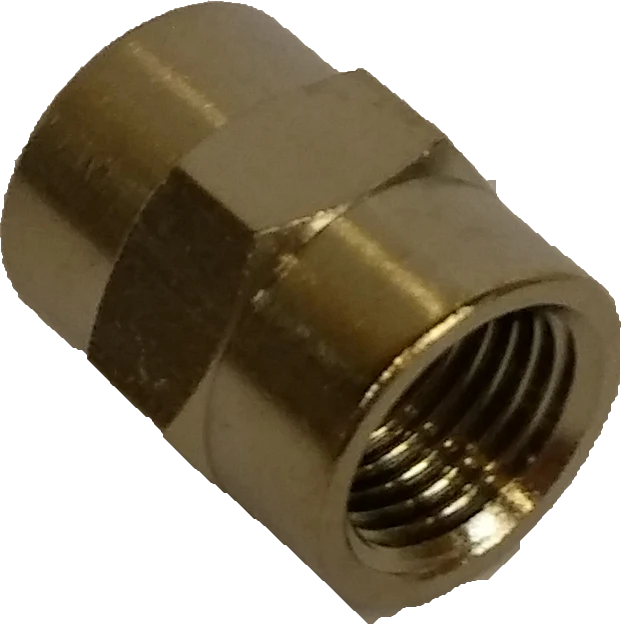 Fitting 1/4" F - 1/4" F - Messing - Nickel Plated