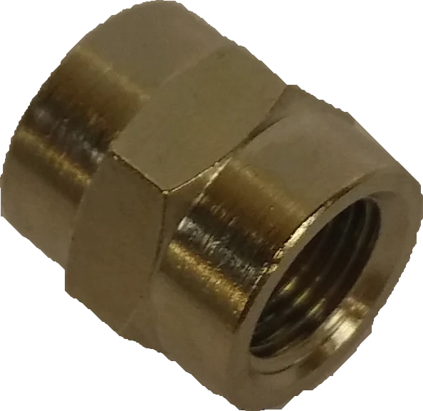 Fitting 1/8" F - 1/8" F - Messing - Nickel Plated