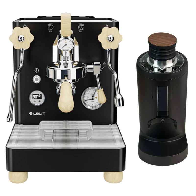 Lelit Bianca V3 Schwarz im Set mit G-Iota DF83 V3 Single Dose