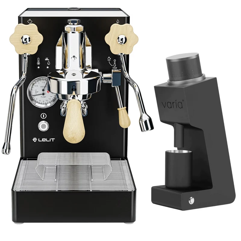 Lelit Mara X pl62X V2 Schwarz Set mit Varia VS3 Single Dose Mühle