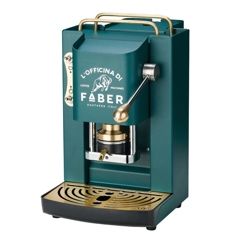 Faber Pro Deluxe British Green - Gold ESE Kaffeepadmaschine