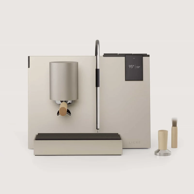 LIGRE Youn Siebträgermaschine Silver - Beige