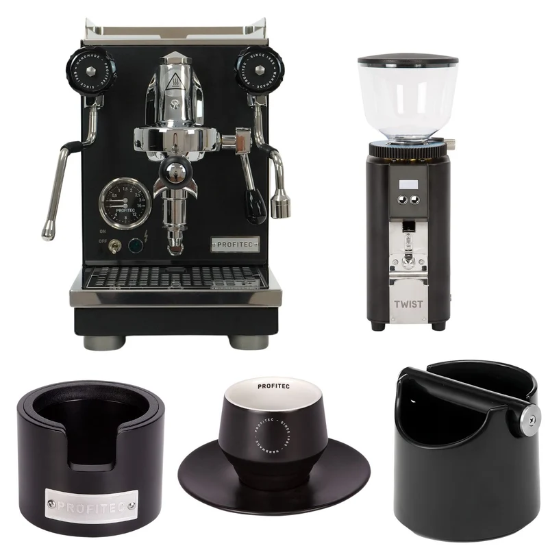 Profitec Pro 400 All Black Bundle mit Espressomühle