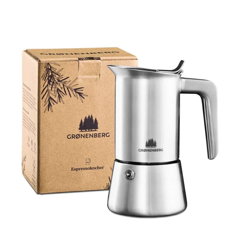 Groenenberg Espressokocher Edelstahl 6 Tassen | Induktion geeignet