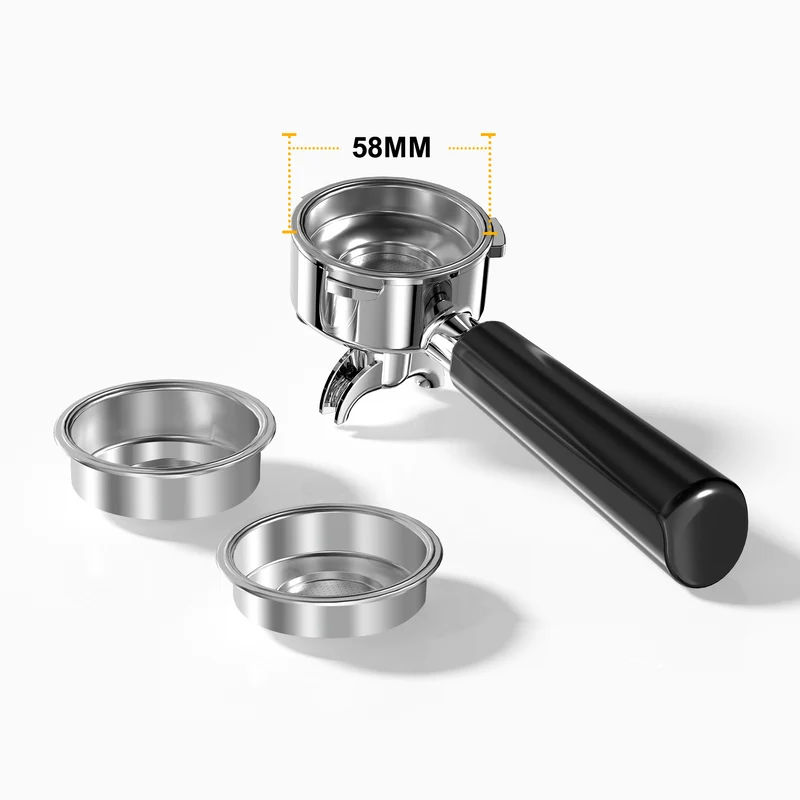 58mm professional-grade portafilter and Stainless Steel 1 & 2 cup Filter for EM-CB2 &EM-CB1