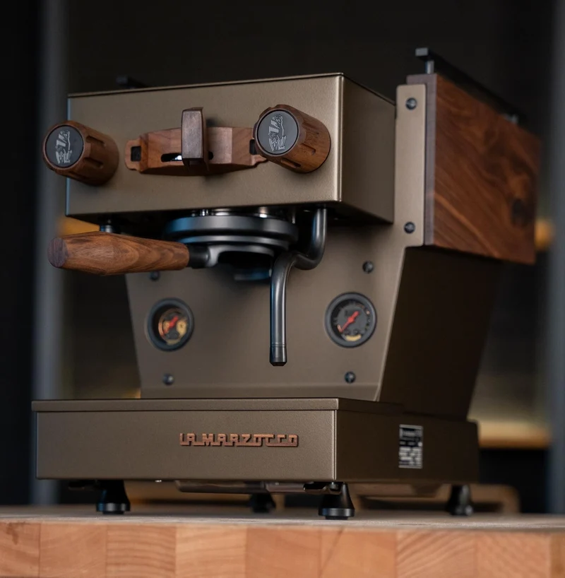 La Marzocco Linea Micra Heritage Bronze & Walnut by RB Crafts