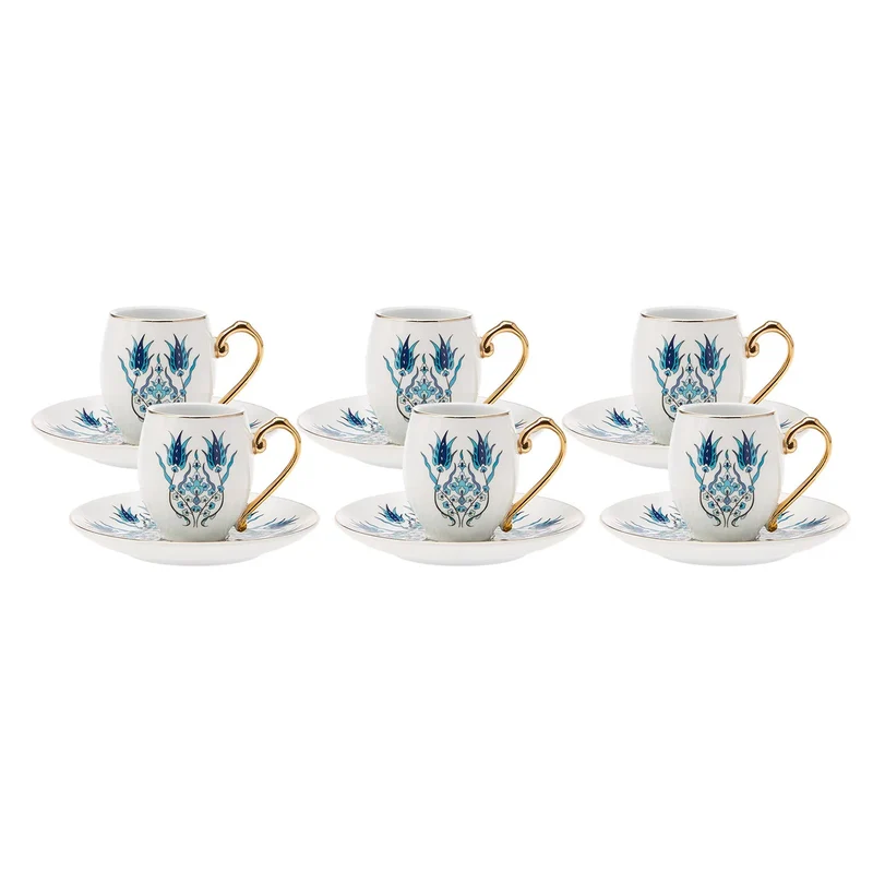Karaca İznik Kaffeeservice für 6 Personen, 80 ml