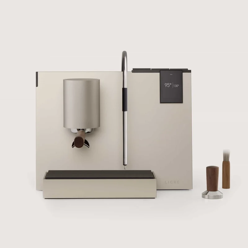 LIGRE youn silver-beige mit Walnut Zubehör