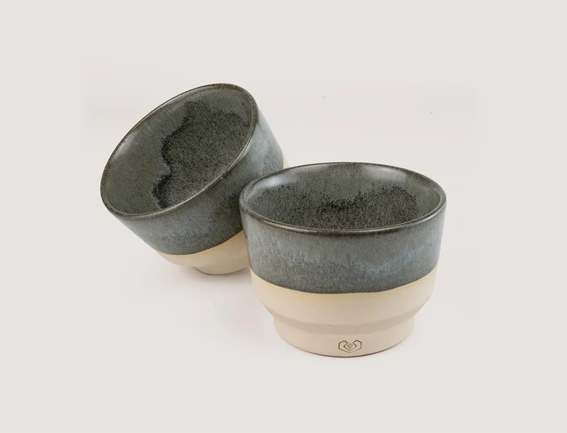 hartmud Ocean Lotus150 – Barista Steinzeugtasse für Cappuccino & Doppio