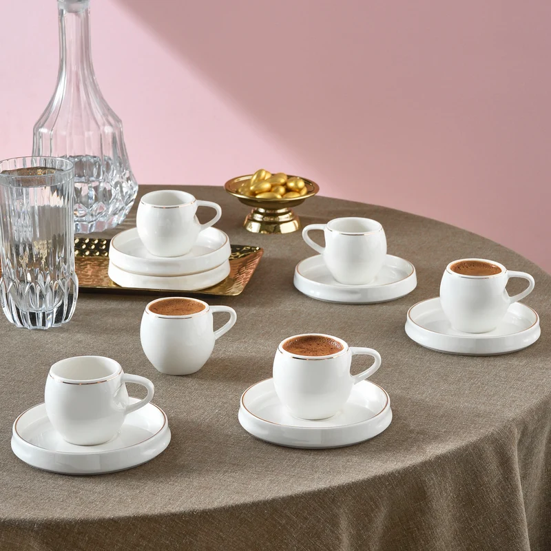 Karaca Streamline Sunset 6-teiliges Kaffeetassen-Set für 6 Personen, 100 ml