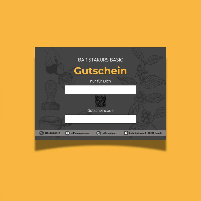 Geschenkkarte Baristakurs Basic