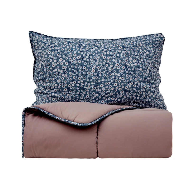 Karaca Dexie Einzelbettdecke, Rosa, 155x220, 50x70 cm
