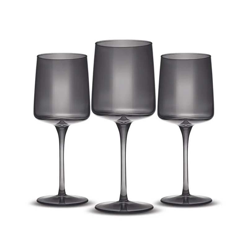 Karaca Anthracite Weinglas-Set, 3 teilig