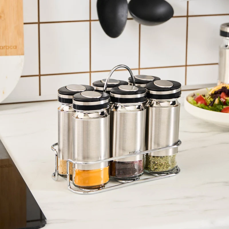 Karaca Stellum, 6-teiliges Gewürzglas-Set, Inox