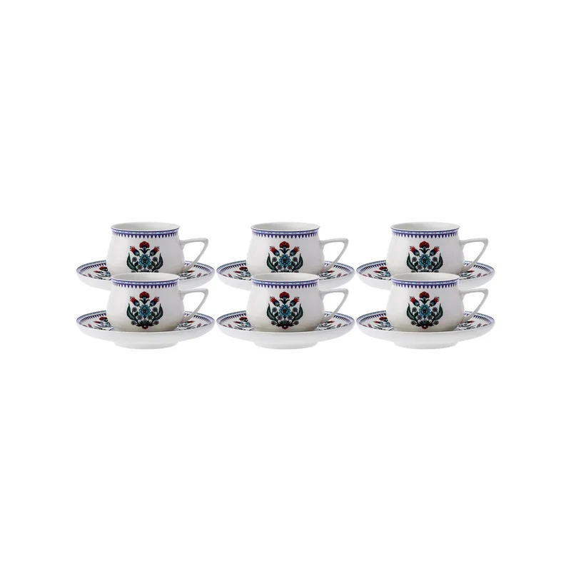 Karaca Çini Kaffeetassen-Set für 6 Personen 90 ml