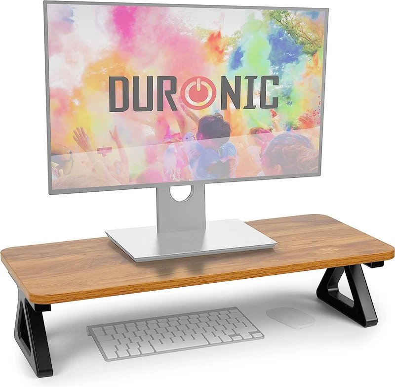 Duronic DM06-1 AW Monitorständer | 62 x 30 cm Fläche | Bis 10kg | 15cm Höhe | Ergonomischer Bildschirmständer Schreibtisch | Schreibtischaufsatz Monitor und Laptop | Bildschirmerhöhung LCD LED OLED TV