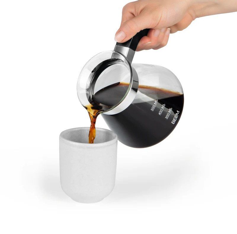 Glaskanne für Pour Over Kaffeebereiter Set - 4 Tassen / Beton Sockel