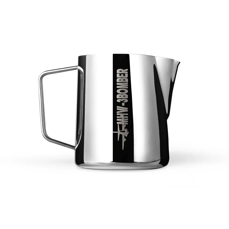 MHW-3BOMBER Latte Art Pitcher 5.0 Milchkännchen 400 ml – Glanzgrau Edelstahl