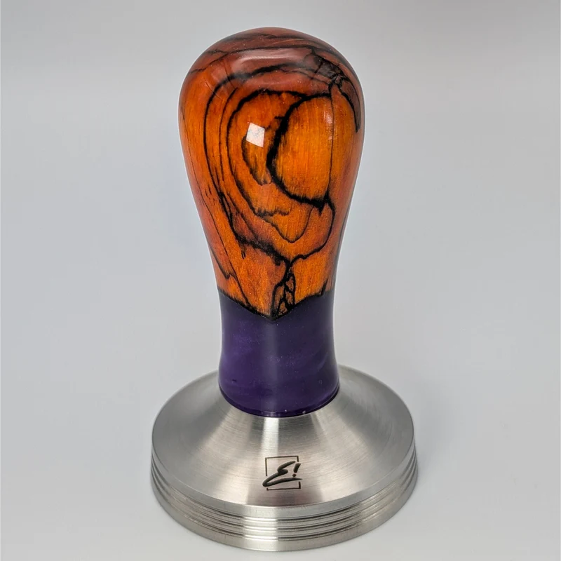 Epoxy Elegance Tamper #17 – Gestockte Buche & Petrolblau