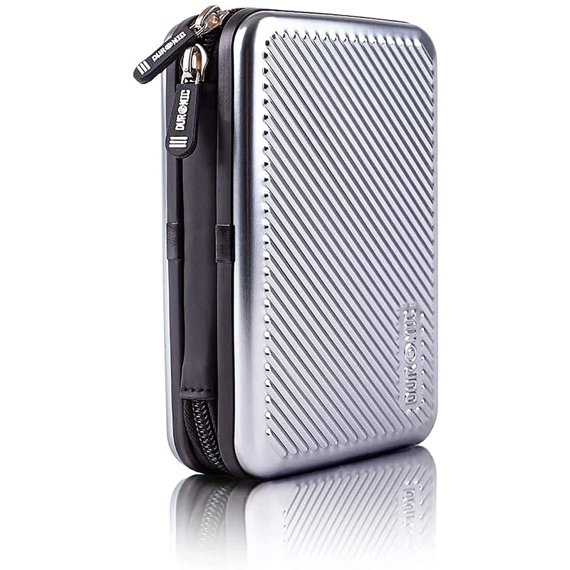 Duronic HDC3 SR Externe Festplatten Schutzhülle Silber | Stoßsichere Festplattentasche | 2,5" SSD Cover | Aluminium Tasche | Hülle für Western Digital, Toshiba, Hitachi, Seagate, Samsung und mehr
