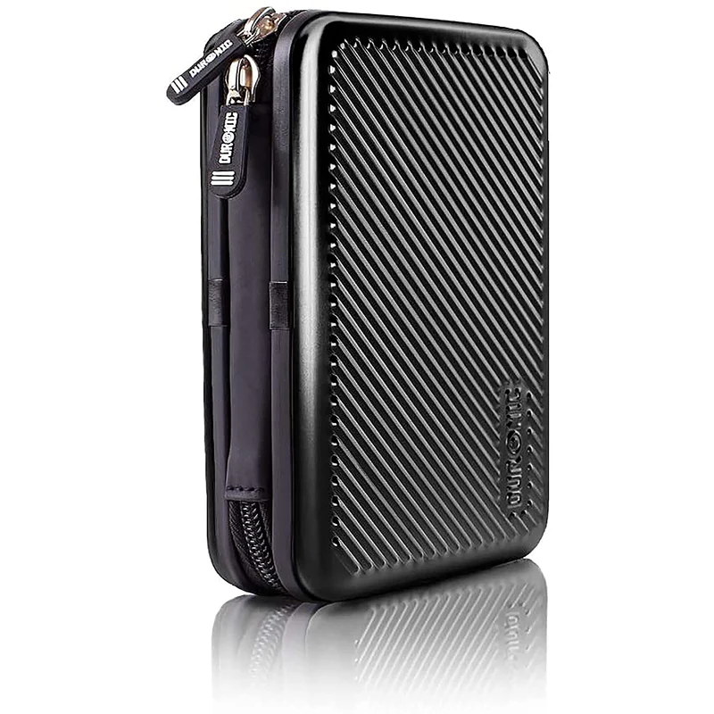 Duronic HDC3 BK Externe Festplatten Schutzhülle Schwarz | Stoßsichere Festplattentasche | 2,5" SSD Cover | Aluminium Tasche | Hülle für Western Digital, Toshiba, Hitachi, Seagate, Samsung und mehr
