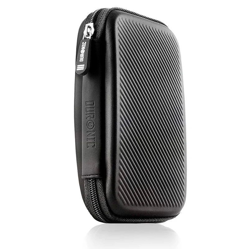Duronic HDC2 BK externe Festplatten Schutzhülle Schwarz | Stoßsichere Festplattentasche | 2,5" SSD Cover | Hardshell Tasche | Hülle für Western Digital, Toshiba, Hitachi, Seagate, Samsung und mehr