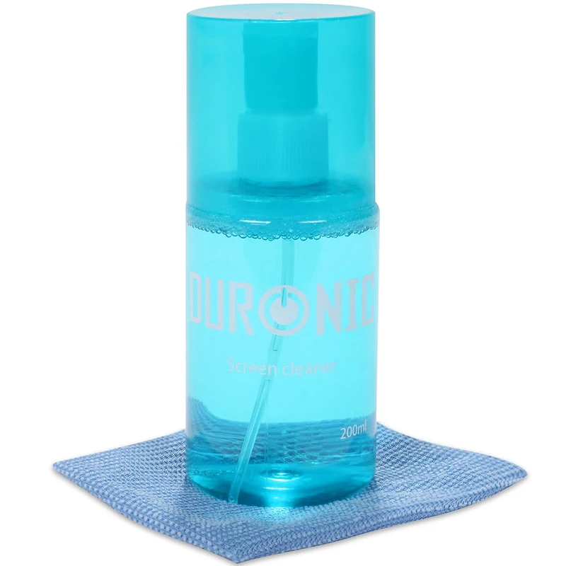 Duronic SCK101 Single Bildschirmreiniger mit Mikrofasertuch | 200 ml Displayreiniger für Monitore, Smartphones und Tablets | Screen Cleaner für LCD und OLED | Auch als Glasreiniger geeignet