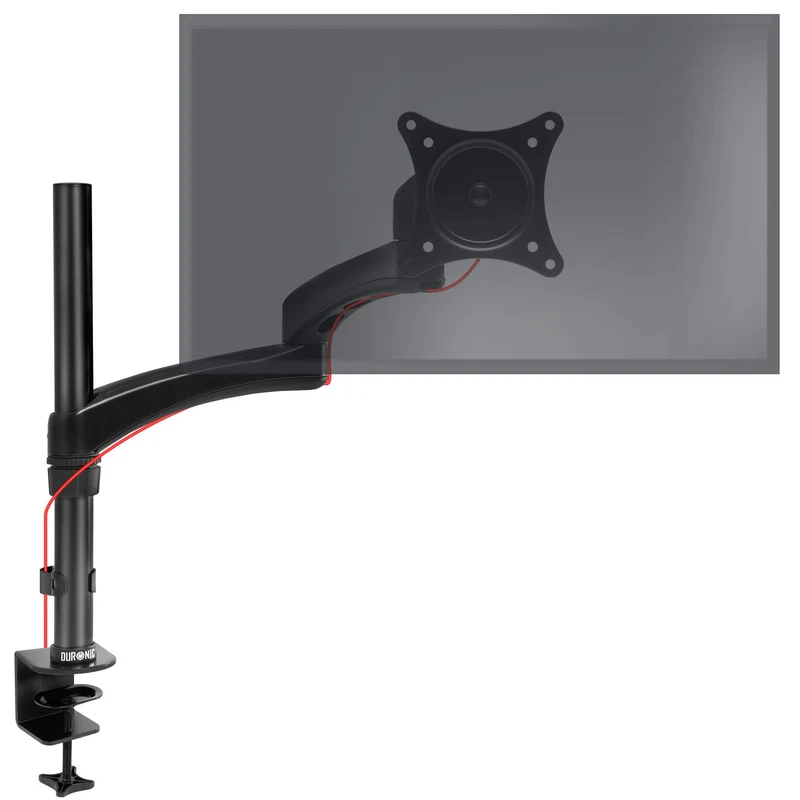Duronic DM451X3 Monitorarm | Monitor Halterung Bildschirme bis 27" Zoll | LCD LED Display Ständer bis 13 kg | Höhenverstellbar | Neigbar -90° bis +45° | Drehbar 360° | Monitorhalterung 2fach VESA Arm