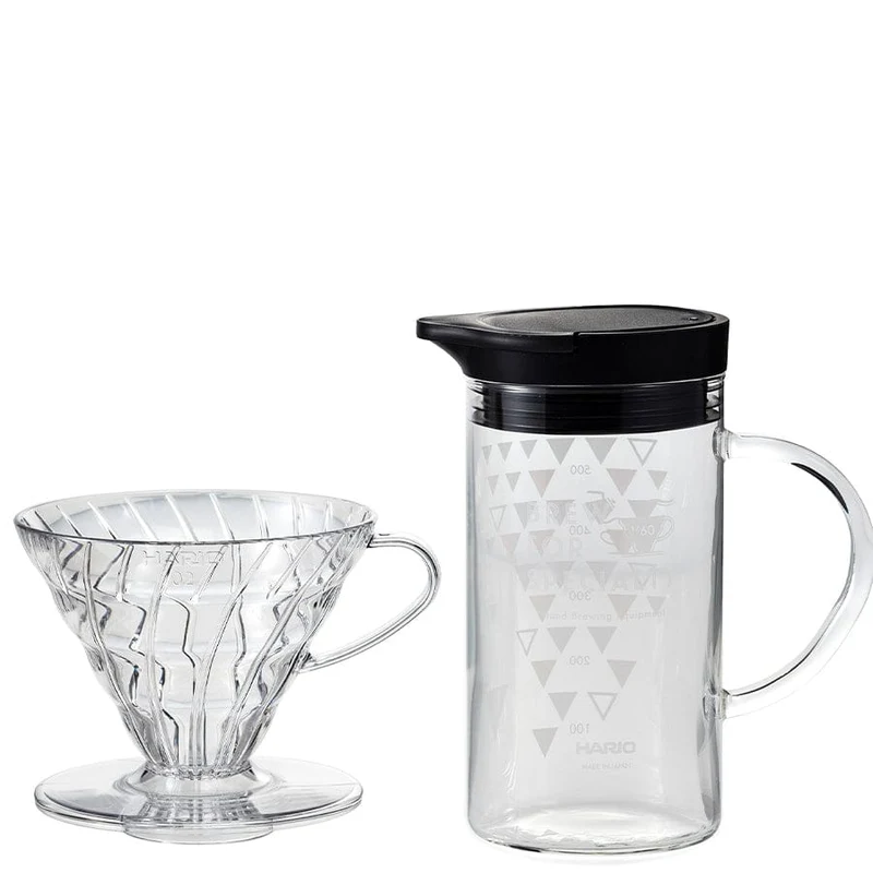 Hario V60 Dripper & Thermo Color Server Set 02 - Clear