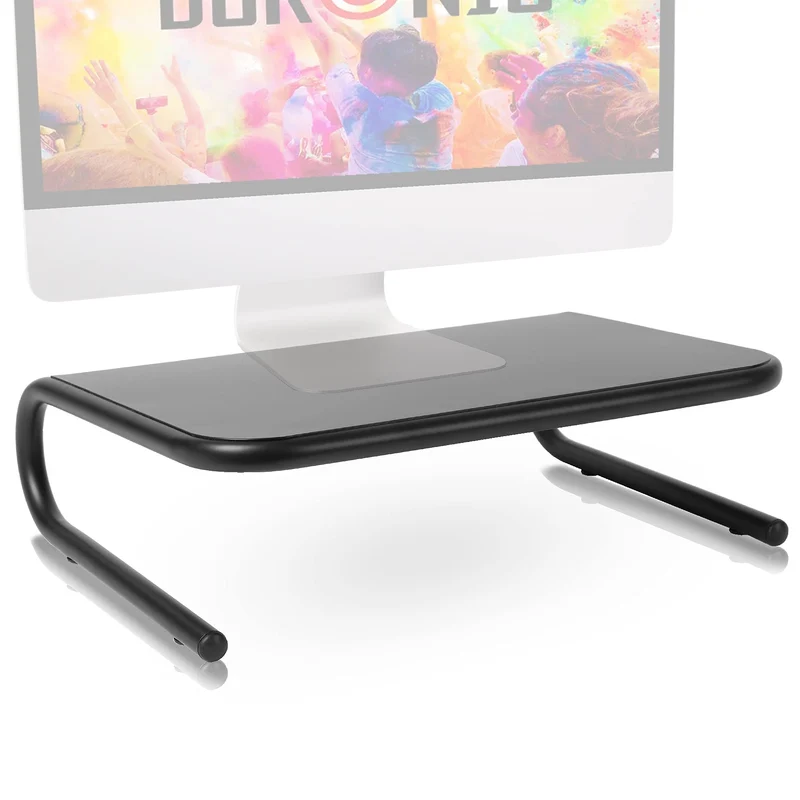 Duronic DM071 | Laptop und Bildschirmerhöhung für Schreibtische | 10 kg Kapazität | Ergonomische Monitorhalterung Schwarz | Monitorerhöhung 37 cm x 24 cm | Notebookständer | TV Ständer