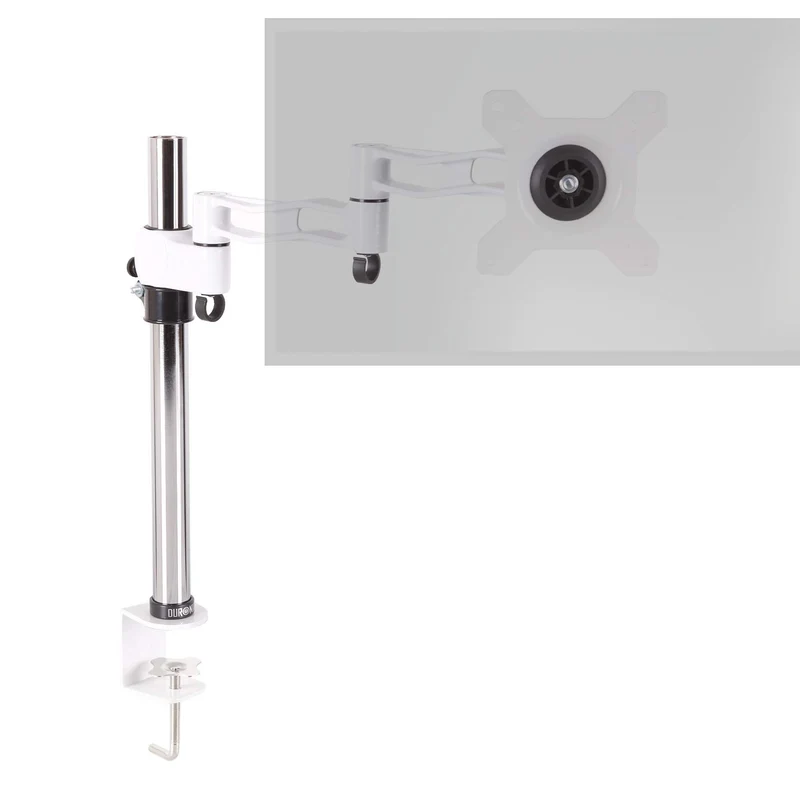 Duronic DM351X3 WE Monitorarm | Monitor Halterung Bildschirme bis 27" Zoll | LCD LED Display Ständer bis 10 kg | Höhenverstellbar | Neigbar -15° bis +15° | Drehbar 360° | Monitorhalterung Arm VESA